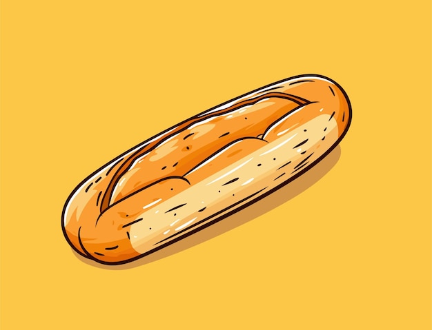 Vettore baguette francese fresca pane a pagnotta lunga panetteria per colazione illustrazione vettoriale