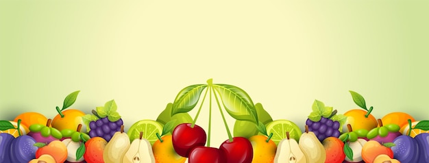 Vettore disegno di sfondo di frutta fresca
