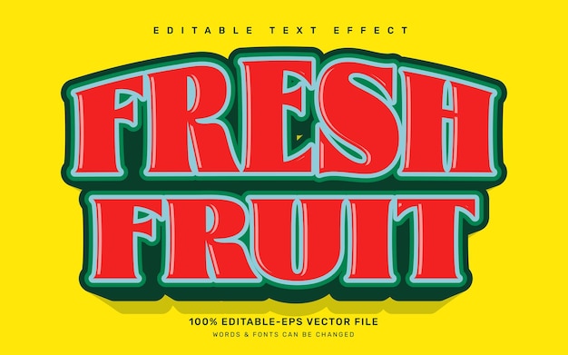 Fresh fruit editable text effect template