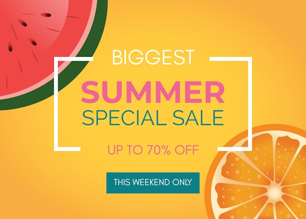 Fresh fruit gradient summer sale banner