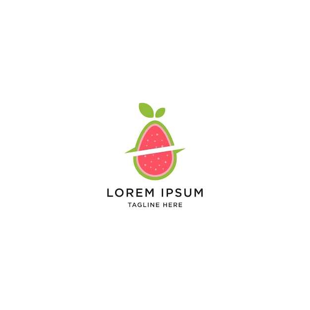 Fresh Fruit Guava Logo Icon Design Template Vector Illustration