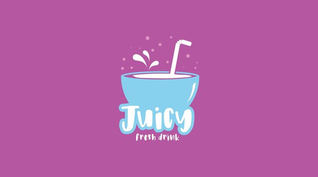 Succo di frutta fresca logo design concept vector