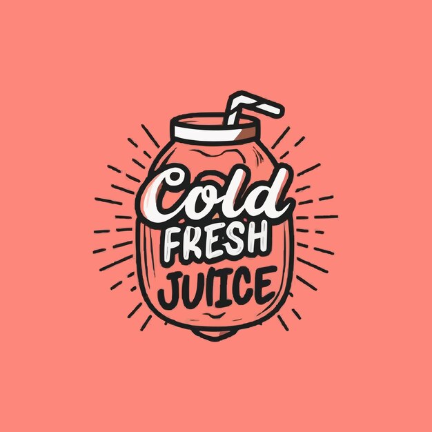Fresh Fruit Juice typografie Logoontwerp