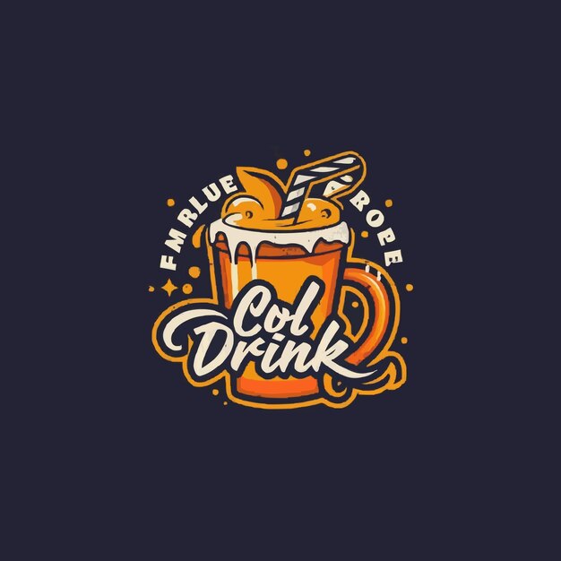 Vector fresh fruit juice typography logo design