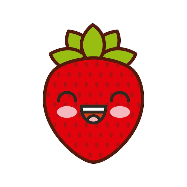 fresh fruit kawaii character isolated icon