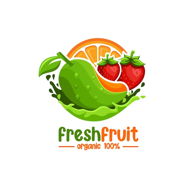 Vector fresh fruit logo