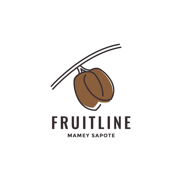 Свежие фрукты mamey sapote сладкий вкусный сезонный дизайн логотипа векторной иконки шаблон иллюстрации