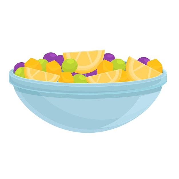 Vector fresh fruit salad icon cartoon of fresh fruit salad vector icon for web design isolated on white background