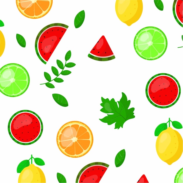 Fresh Fruit Seamless Pattern Seamless Background