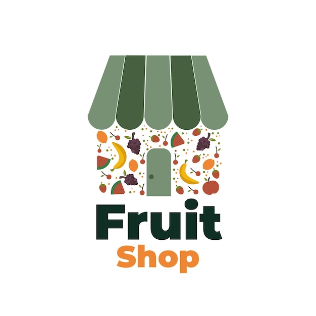 Fresh Fruit Shop Illustration Logo