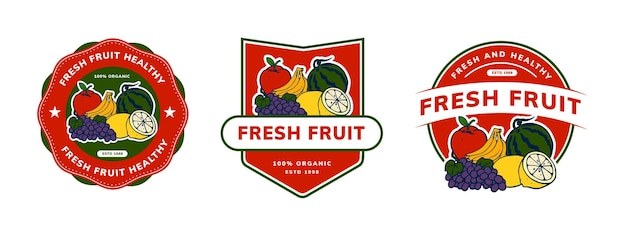 Design del logo di frutta e verdura fresca