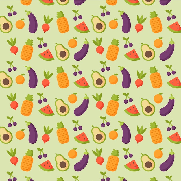 Fresh fruit and Vegetable pattern