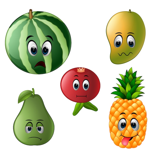 Vector fresh fruit with face