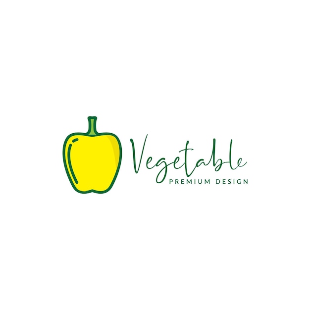 Fresh fruit yellow paprica logo symbol icon vector graphic design illustration idea creative