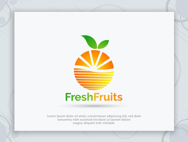 Fresh Fruits vector logo design