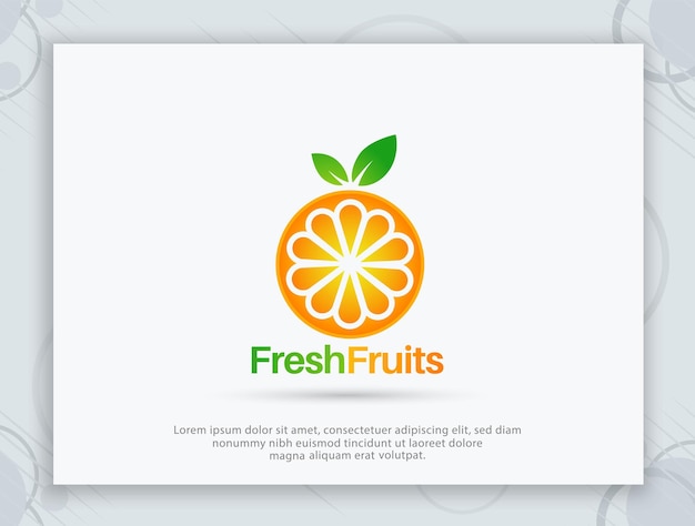 Fresh fruits vector logo design