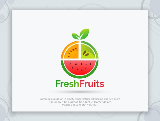 Vettore disegno del logo vettoriale di frutta fresca