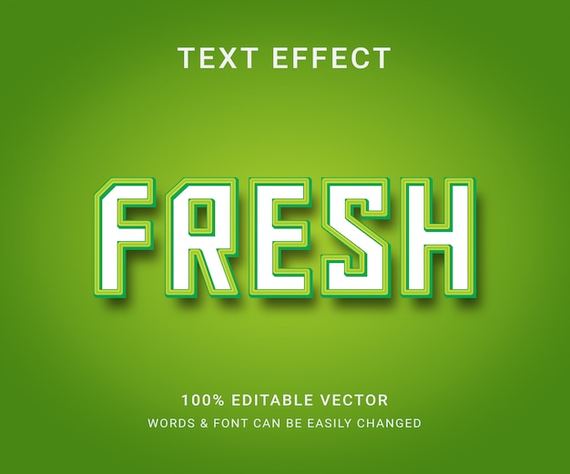 Vector fresh full editable text effect