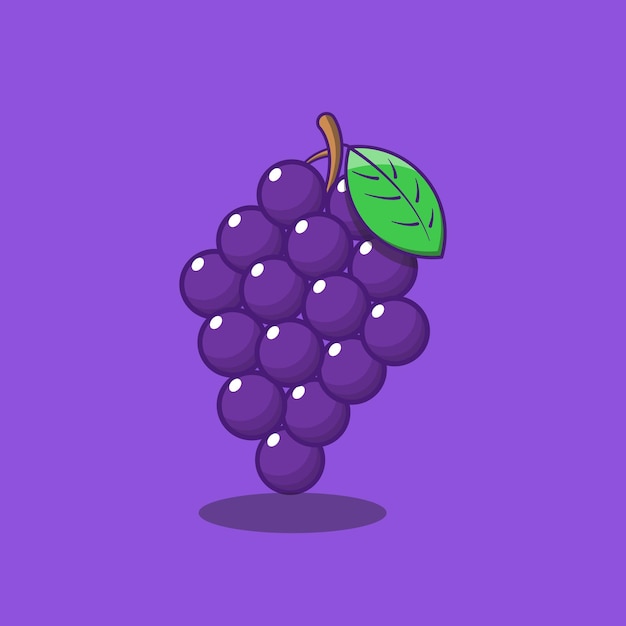 Fresh Grape vector illustration icon isolated