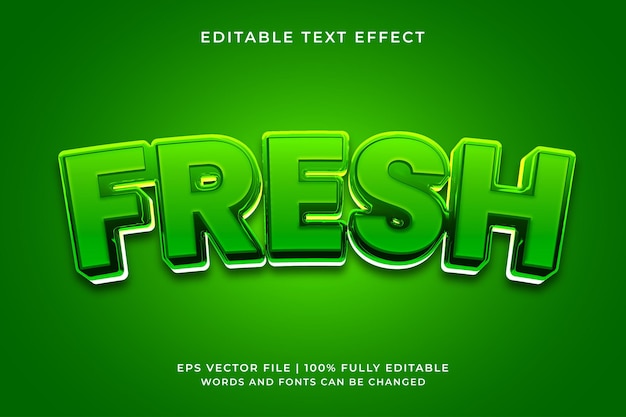 Fresh green 3d editable text effect