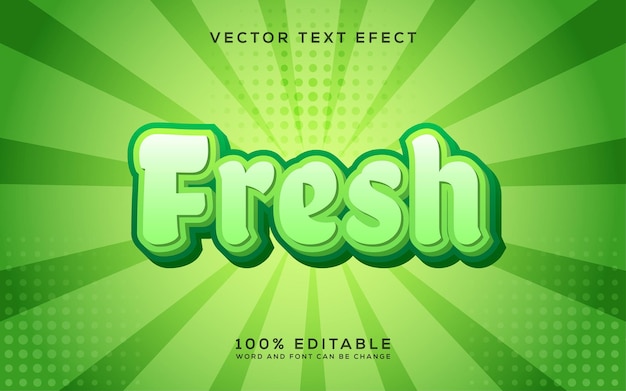 Vector fresh green 3d editable vector text effect