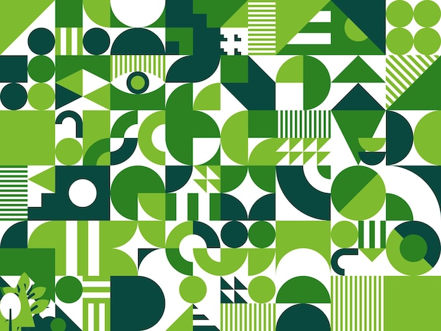 fresh green abstract modern geometric pattern