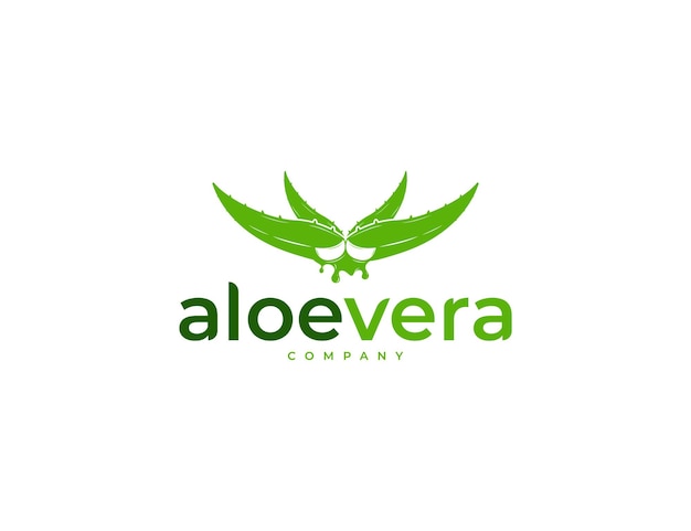 Design del logo di aloe vera verde fresco