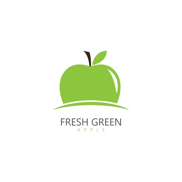 fresh green apple logo healthy food vector icon