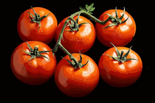 Vector fresh green basil leaves tomatoes and pepper on white background top view