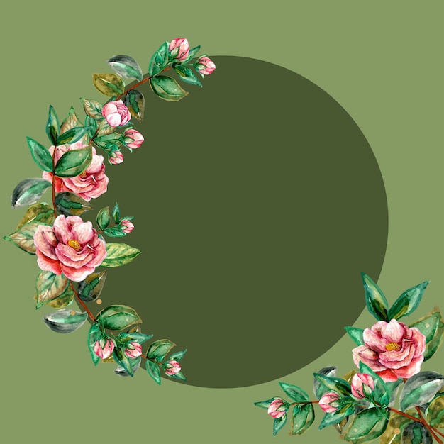 Vector fresh green floral background template