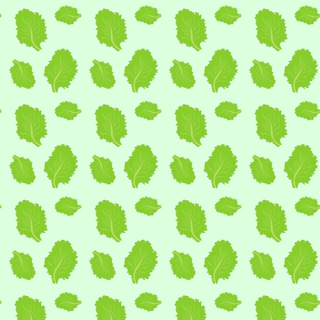 The fresh green lettuce leaf pattern