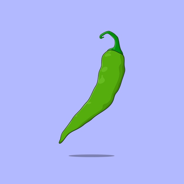 Vector fresh green spicy chilli vector vegetable illustration icon