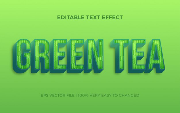 Vector fresh green tea font effect editable style