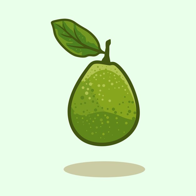 Vettore illustrazione disegnata a mano del fumetto della frutta guava fresca