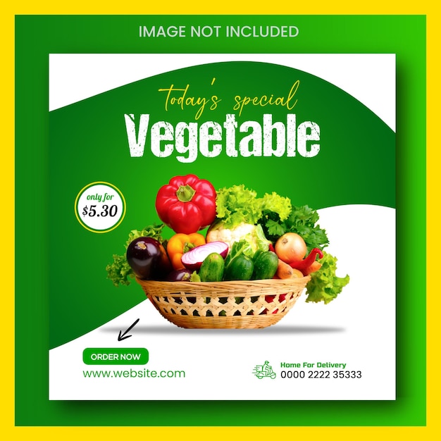 Fresh and healthy breakfast food menu healthy vegetable food social media post design