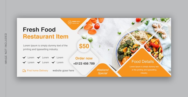 fresh healthy food recipe social cover design