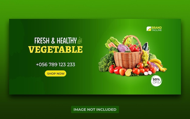 Свежие и здоровые овощи Купить и продать Дизайн обложки Facebook