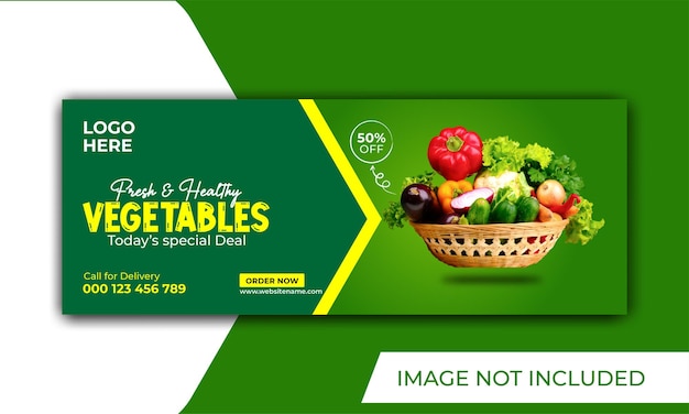 Fresh and Helthy vegetables and groceries social media and facebook cover