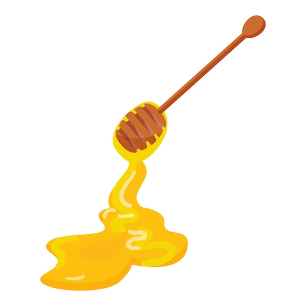 Vector fresh honey spoon icon cartoon vector organic nutrition
