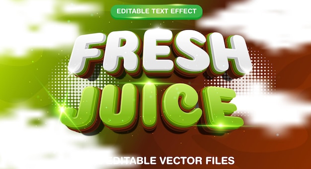 Fresh Juice 3d editable text effect Template suitable for food menu themes