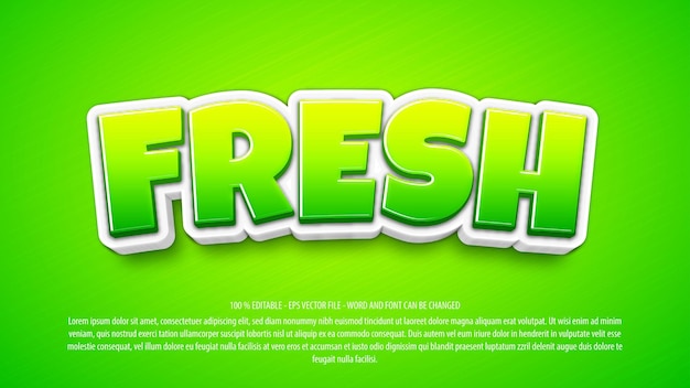 Fresh juice 3d editable text effect