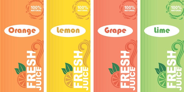 Vector fresh juice labels