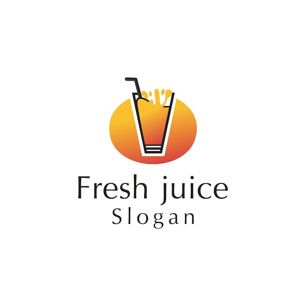 Fresh juice logo design icon template