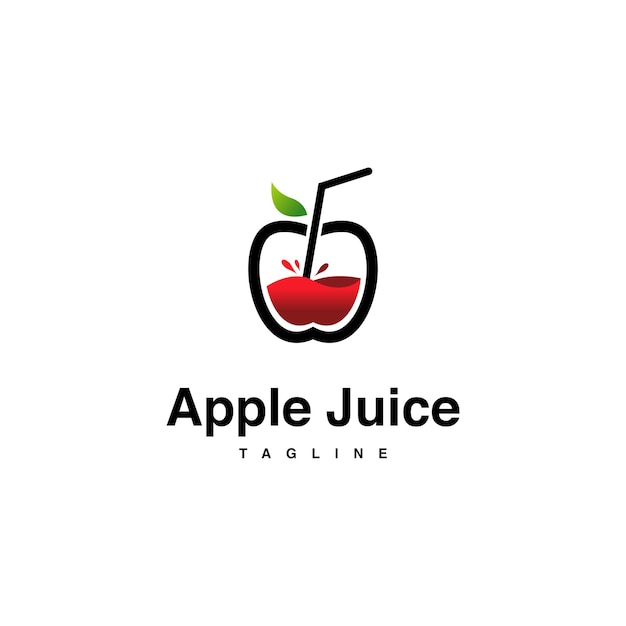 Fresh juice logo design on isolated background apple juice logo design icon template