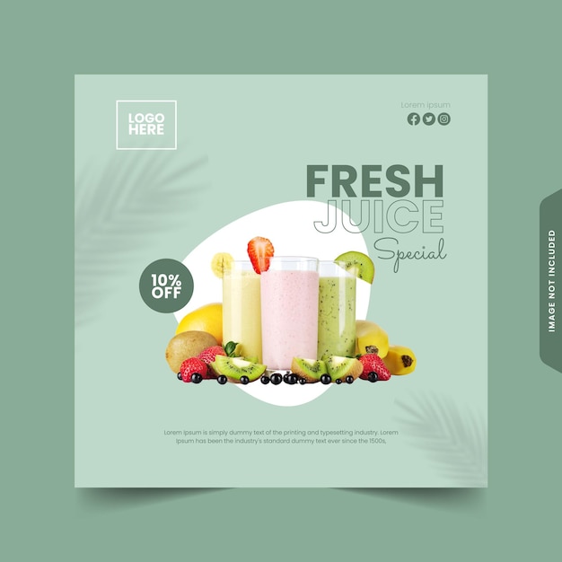 Fresh Juice Promotion Sales Instagram Post Template