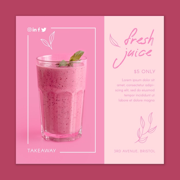 Vector fresh juice smoothie concept