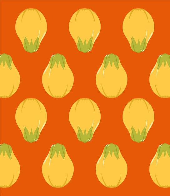 Fresh juicy whole papaya bright pattern on orange background