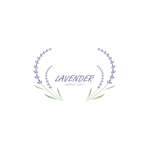 Fresh lavender flower logo vector flat design