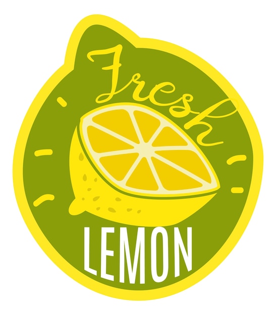 Vettore segno di lemoc fresco logo della frutta etichetta verde