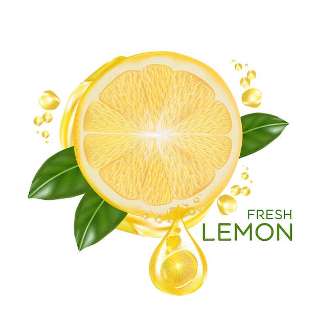 Fresh lemon fruit  isolated in flat design